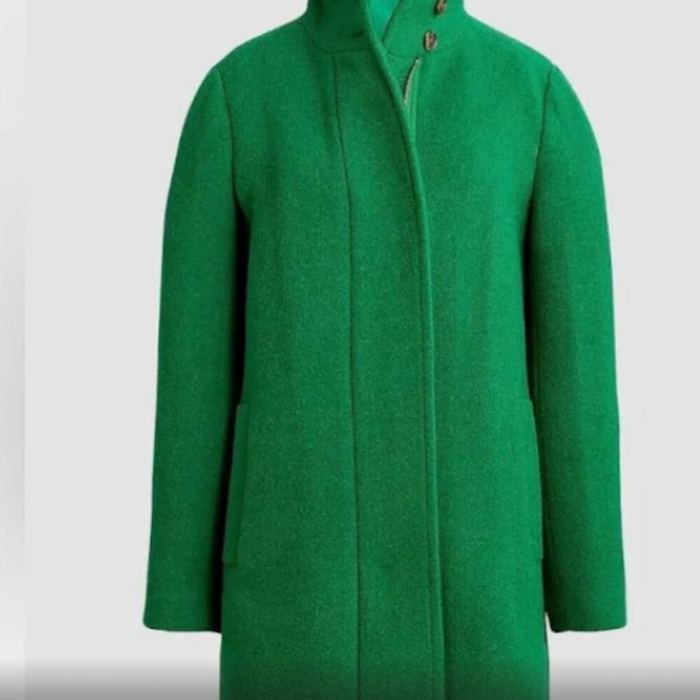 J Crew Factory Wool Blend Pea Coat Green